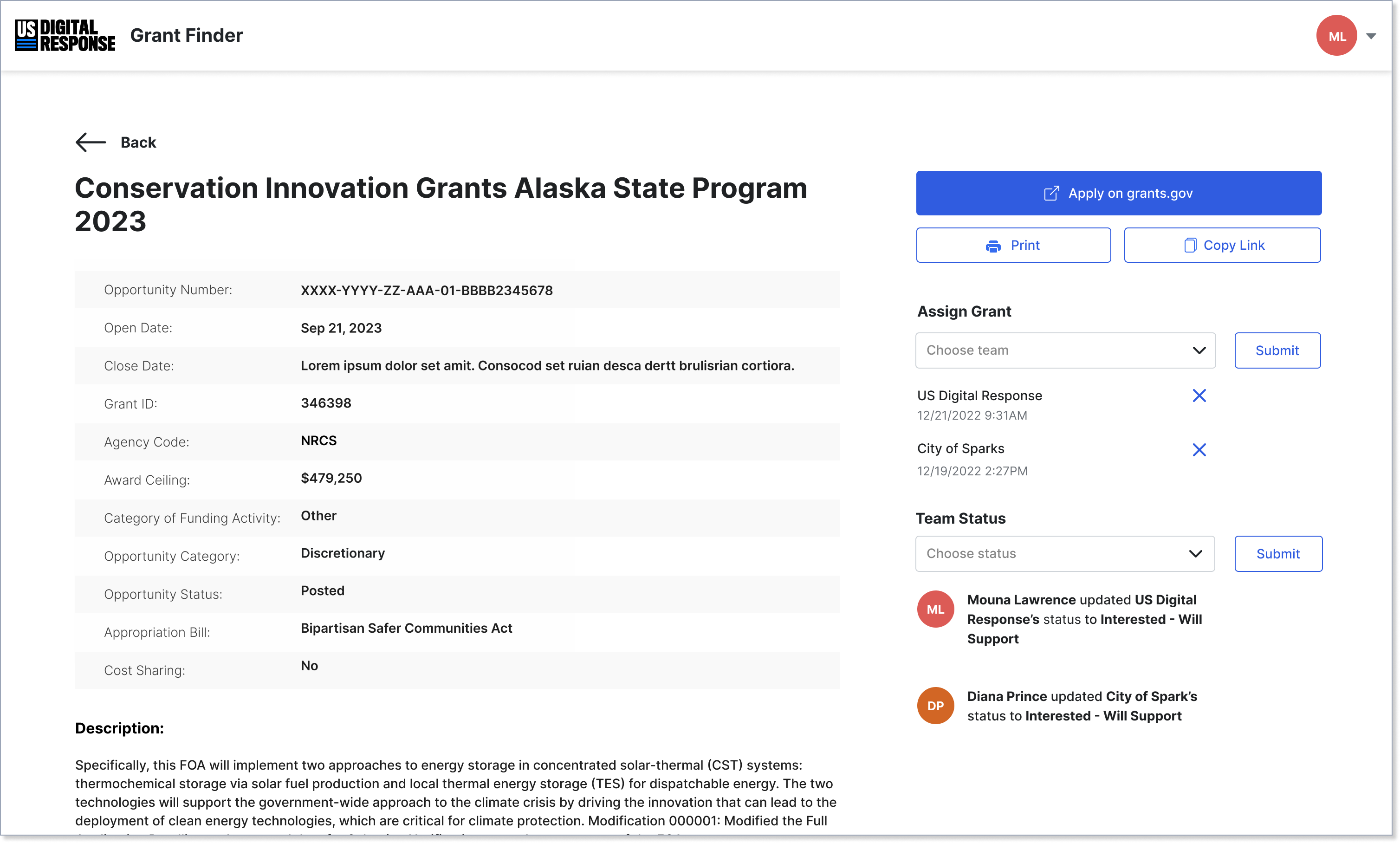 Grant Detail Page–Original